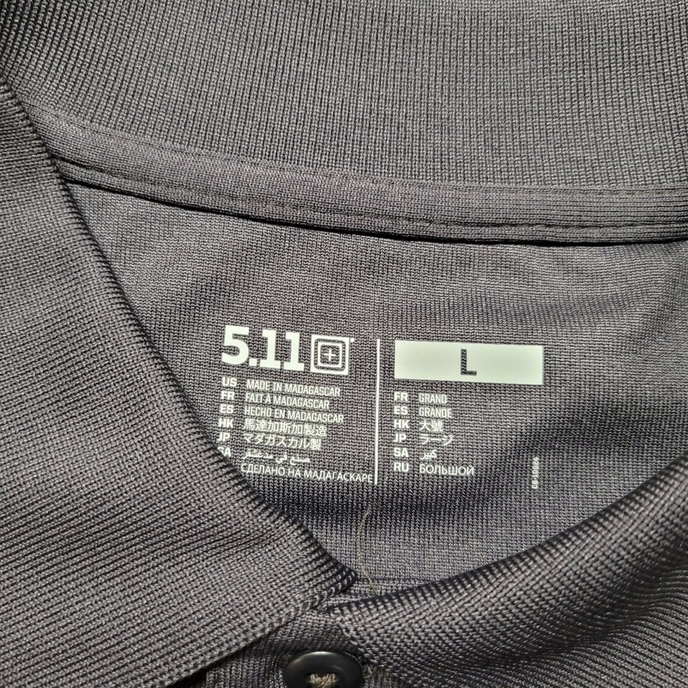 5.11 Tactical Performance Polo Mens Large Charcoal Grey Enduro-Flex 71049 - Picture 7 of 15